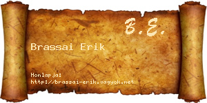 Brassai Erik névjegykártya